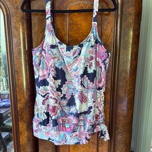 Beach House Bathing Suit Top Pink and Blue